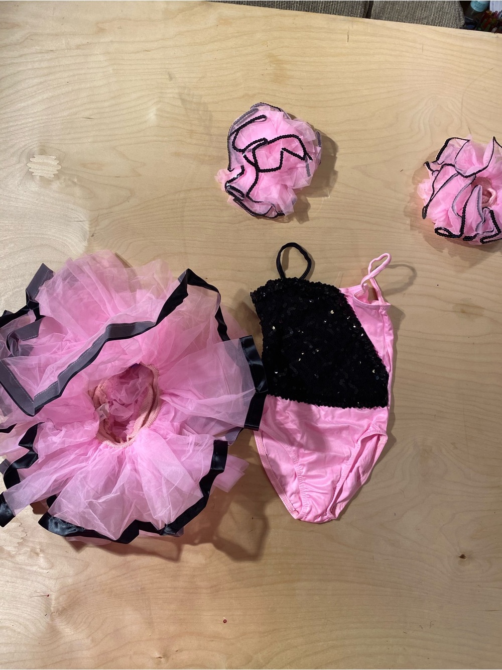Fina Pink and Black Sequin Ballet Tutu Set for Kids MC (RX)